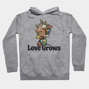 Love Grows Vintage Flower Vase Hoodie